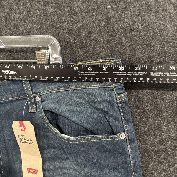 Levis 559 Relaxed Straight Jeans Men's 44x32 Blue Wash Stretch Denim - Picture 10 of 15